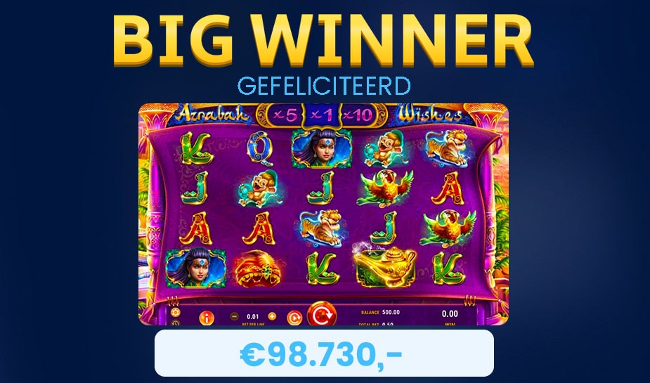 This week a Big Win on the slot Azrabah Wishes