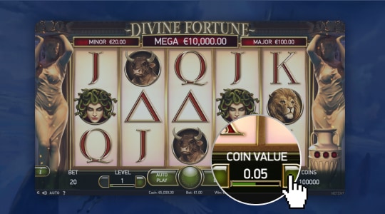 Determine the bet per spin