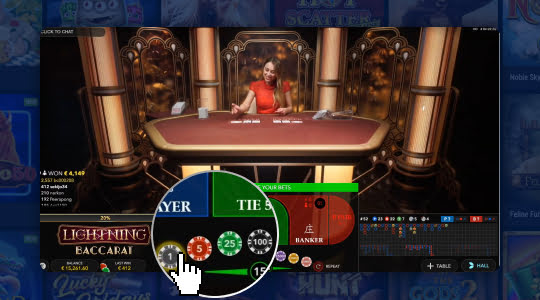 Choose the size of your bet