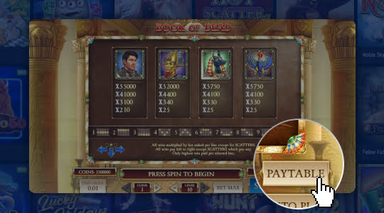 Check the price table