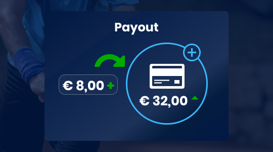 Request a payout from the bookmaker
